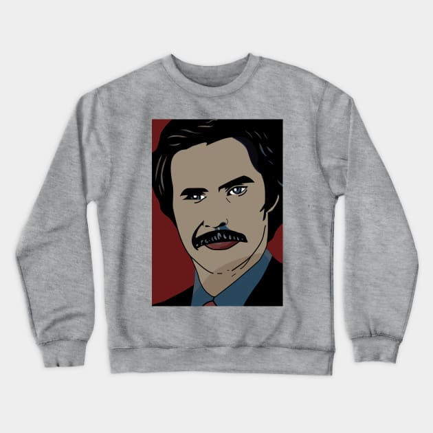 Ron Burgandy Crewneck Sweatshirt by slice_of_pizzo